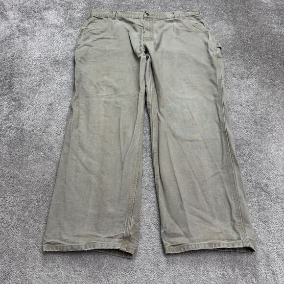 Carhartt Loose Original Fit Carpenter Pants Mens 42x32 Brown Straight Leg Cotton - Picture 1 of 16